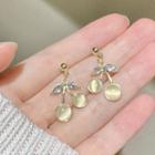 Rhinestone Cat Eye Stone Cherry Earring