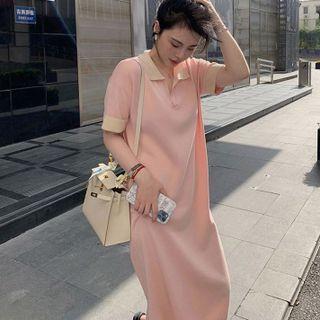 Polo Short-sleeve Contrast Trim T-shirt Dress