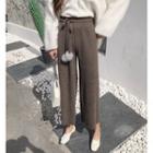Pom Pom Wide Leg Knit Pants