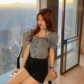 Square Neckline Denim Top / Dress
