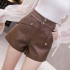High-waist Faux Leather Pants