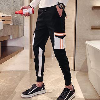 Drawstring Pocketed Panel Cargo Pants