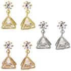 Triangle Caged Rhinestone Dangle Earring