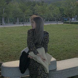 Spaghetti Strap Floral Dress Dress - Floral - Blue & Yellow & White - One Size