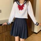Sailor Collar Shirt / Pleated Skirt