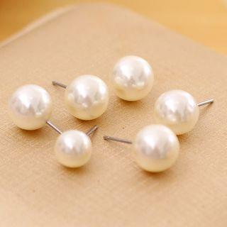 Beaded Studs (3 X 3 Pairs)