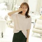 Pleated Metallic T-shirt