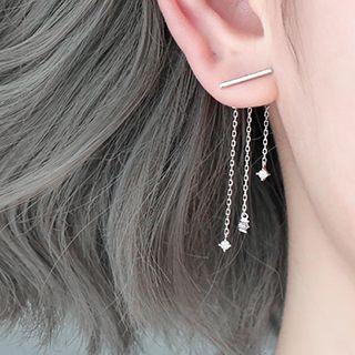 Fringed Earring 925 Sterling Silver - As Shown In Figure - One Size