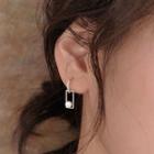 Rectangle Faux Pearl Sterling Silver Earring