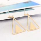 Alloy Triangle Dangle Earring 1 Pair - S925 Silver Needle - As Shown In Figure - One Size