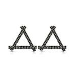 Swarovski Elements Wire Triangle Earrings Black - One Size
