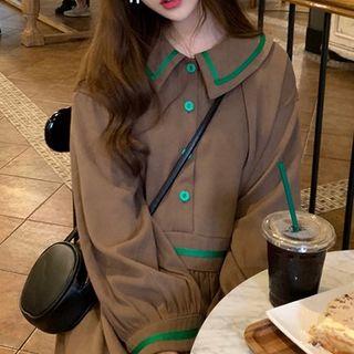 Contrast-trim Shirt Dress