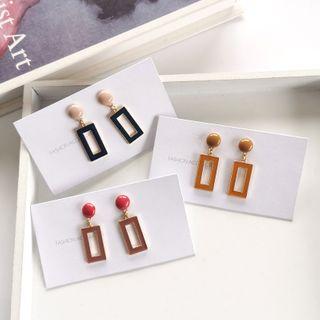 Hollow Rectangle Drop Earring