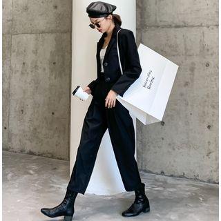Set: Cropped Blazer + High-waist Dress Pants