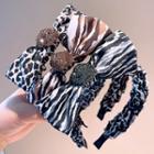 Rhinestone Zebra / Leopard Print Bow Headband