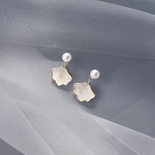 Cloud Drop Earring 1 Pair - 925 Silver - White & Gold - One Size