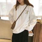 Embroidered Sweatshirt White - One Size