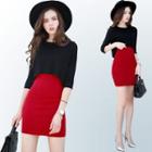 Set: 3/4-sleeve Top + Tank Dress