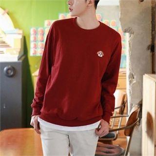 Dog-embroidered Sweatshirt