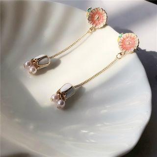 Resin Drop Flower Earrings 1 Pair - As Shown In Figure - One Size