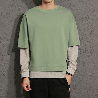Mock Two-piece Two-tone Sweatshirt