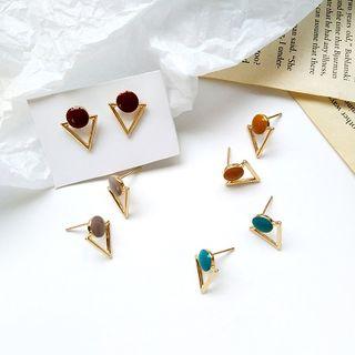 Alloy Disc Triangle Earring