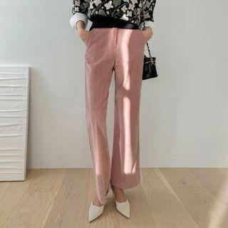 High-waist Corduroy Semi Boot-cut Pants