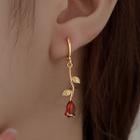 Rose Stainless Steel Dangle Earring 1 Pair - Gold - One Size