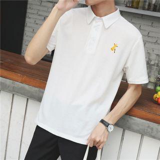 Giraffe Print Short-sleeve Polo Shirt