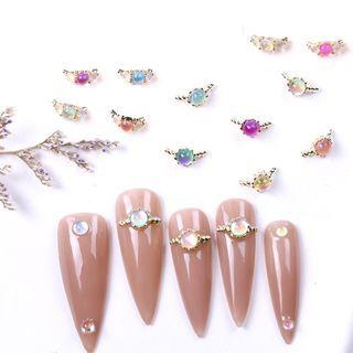 Set Of 2: Faux Gemstone Bead Nail Art Decoration