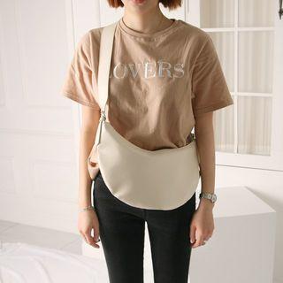 Crescent Pleather Cross Bag