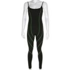 Contrast Color Spaghetti Strap Sports Jumpsuit