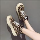 Leopard Print Lace-up High-top Sneakers