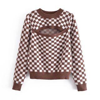 Check Sweater Brown & White - S