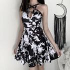 Strappy All-over Print A-line Dress