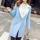 Contrast Lapel Coat