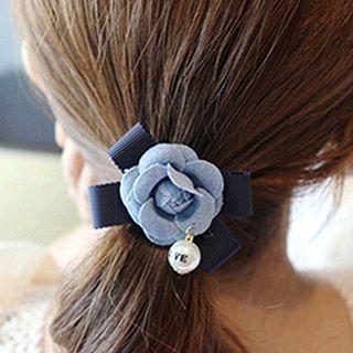 Denim Flower Hair Tie