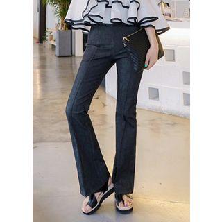 Zip-side Seam-trim Bell-bottom Jeans