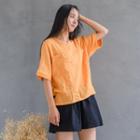3/4-sleeve Pocketed Top