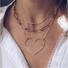 Heart & Chain Layered Necklace As Shown In Figure - One Size