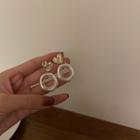 Heart Faux Pearl Dangle Earring 1 Pair - 01 - White - One Size