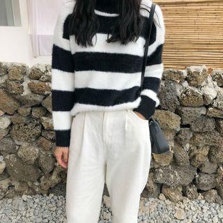 Striped Sweater Stripes - Black & White - One Size
