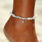 Alloy Star Shell Anklet Silver - One Size