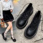 Round-toe Lace-up Platform Shoes
