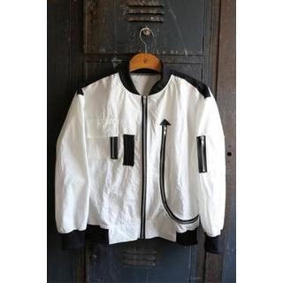 Contrast-trim Zip-up Flight Jacket