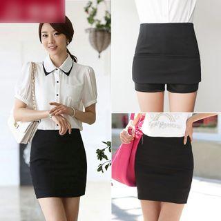 Plain Mini Fitted Skorts