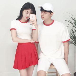 Couple Matching Short-sleeve T-shirt / Shorts / Pleated Skirt