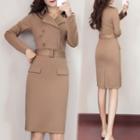 Double-breasted Coatdress / Sleeveless Sheath Dress
