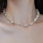 Faux Pearl Beaded Necklace Necklace - Silver - One Size
