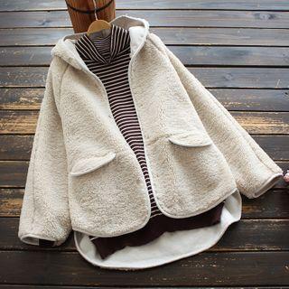 Single-breasted Hooded Fleece Jacket